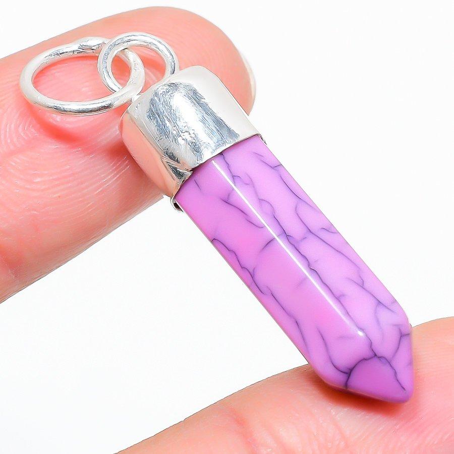 

Copper Purple Turquoise 925 Sterling Silver Jewelry Pendant 1.77 Q1e12