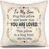 Daughter Hug This Pillow and Know That You Are Loved This Pillow Is A Hug from Me To You Throw Pillow Covers for Daughter from Mom Dad Birthday Gift