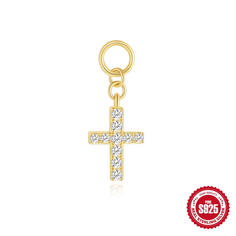 S925 Sterling Silver Bead Pendant Earrings Earrings Accessories Rhombus Zircon Charm Earrings Pendant Earrings