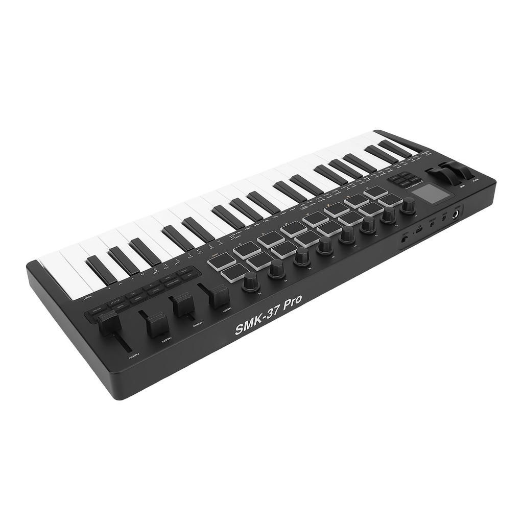Aumotop MIDI Keyboard Controller with RGB Wireless BT for Music Versatile Synthesizer Engine for ABS Portable Size 37-Key Pads, Production, DAW, PC,