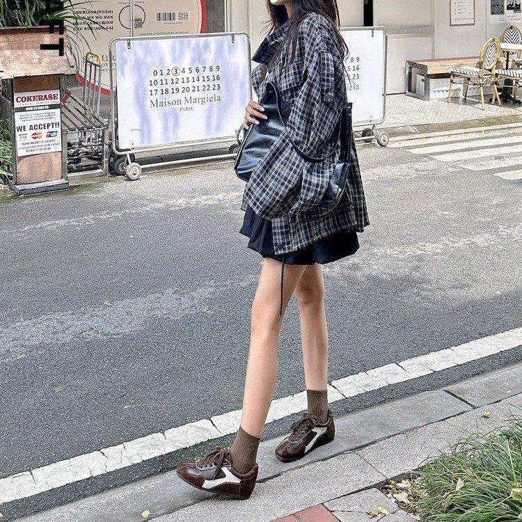 Huge versatile~ 2025 autumn new lace-up color matching inner height increase German training shoes women's retro versatile casual Forrest Gump shoes