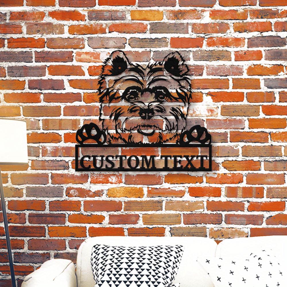 Unique Personalized Cairn Terrier Dog Metal Wall Art, Custom Name Inscribed Home Decor Gift for Dog Lovers
