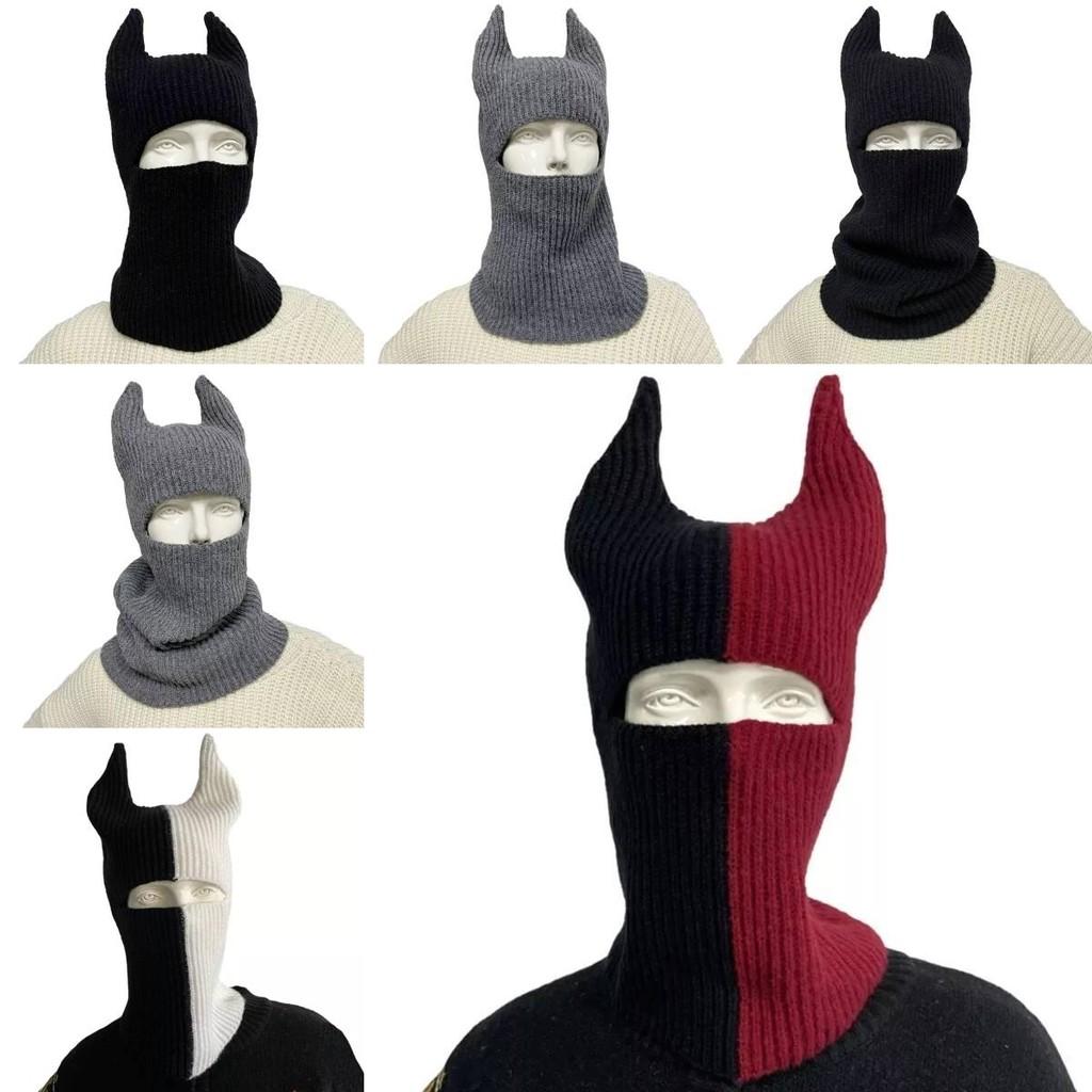 Cozy And Stylish Knitted Beanie Hat With Horns For Halloween Fun And Winter Warmth