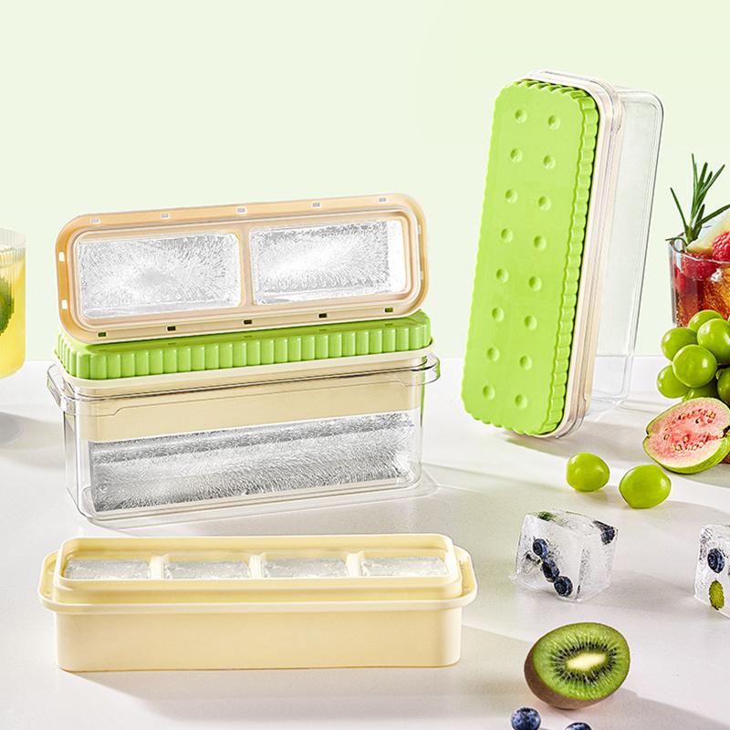 Square Ice Cube Tray Stackable Pp Ice Cube Freezer Molds Easy Release Ice Cube Maker For Whiskey Cocktail Coffee Kitchen Tools