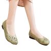 Spring and summer four seasons 2025 new mother middle-aged and elderly comfortable embroidery hollow flat bottom casual Doudou women's shoes
