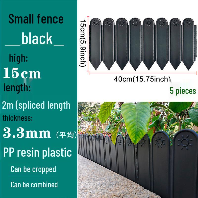 Plastic Garden and Flower Bed Edging Fence: Small Railing for Vegetable Gardens and Lawns
