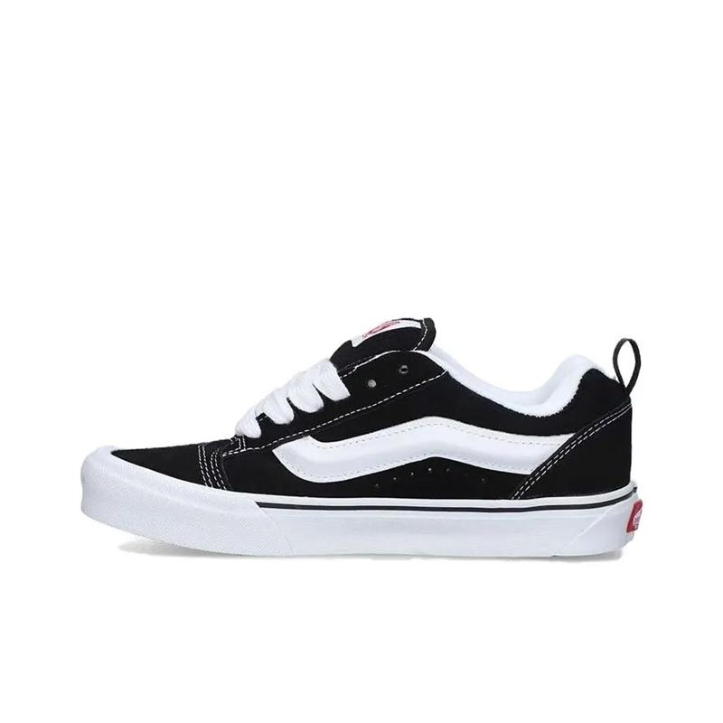 Vans Knu Skool Abrasion Resistant Low Top Shoes Unisex Black White Sneakers WN0009QC6BT1