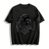 Dark Style Crow Head Print Trendy Casual Short Sleeve T-Shirt Pure Cotton T-shirt
