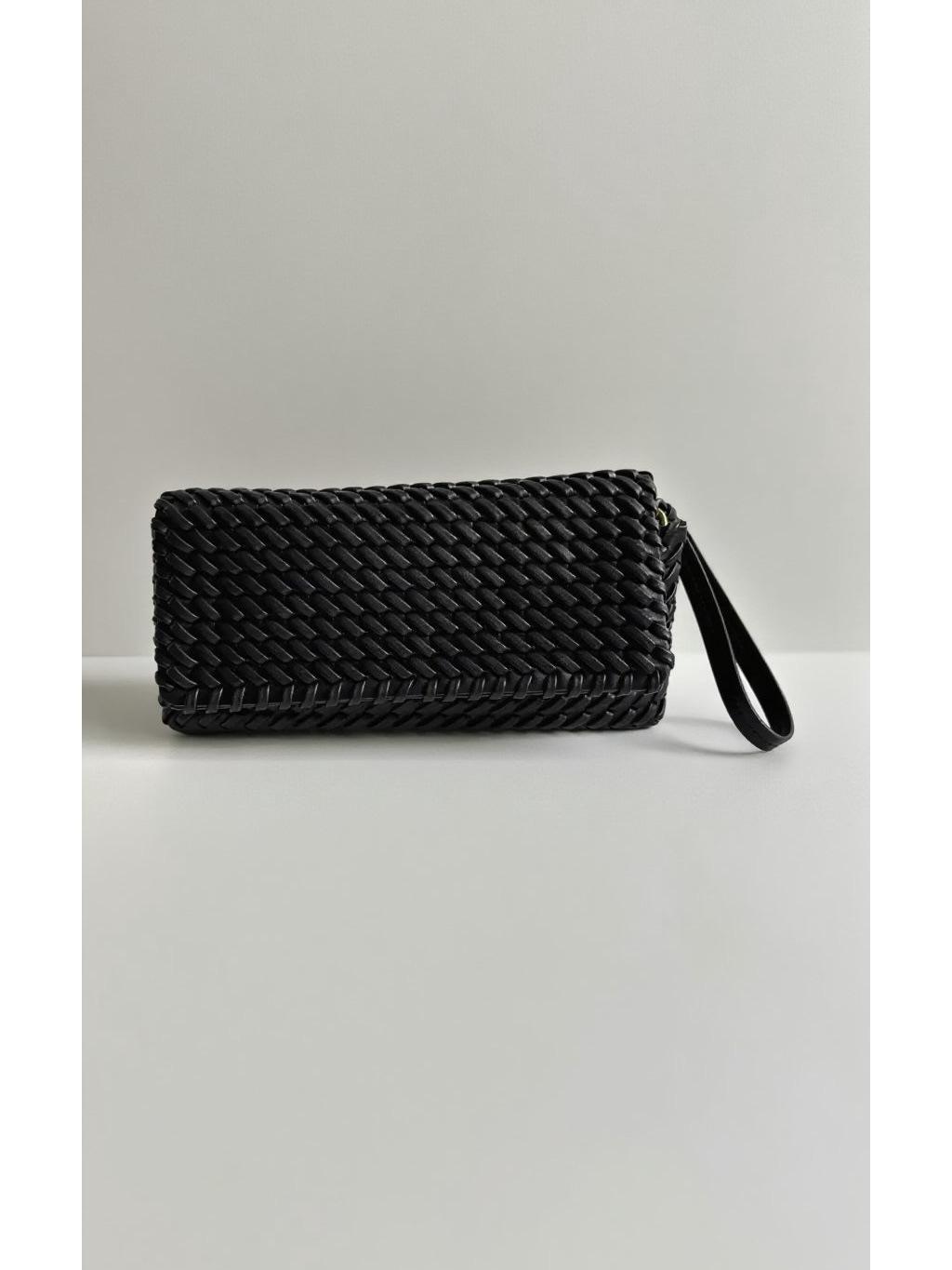 

2025 Spring/Summer Trendy Women s Crossbody Woven Flap Bag 14x4.5x27.5 чорний