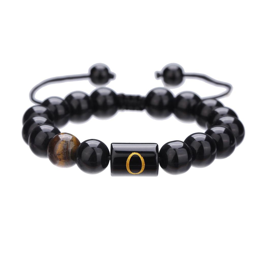 Black Diamond & Tiger Eye Beaded Adjustable Couple Bracelet - Men's Jewelry