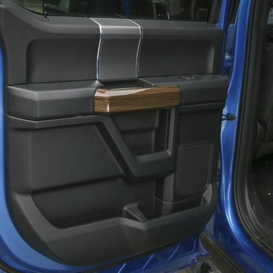 Wood Grain Interior Door Handle Trim Cover ABS for Ford F150 F-150 2015-,4X