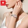 OLEVS New Quartz Watches for Women Solid Steel Strap Elegant Fashion Diamond Dial Woman Watch Waterproof Ladies Wristwatch 5683