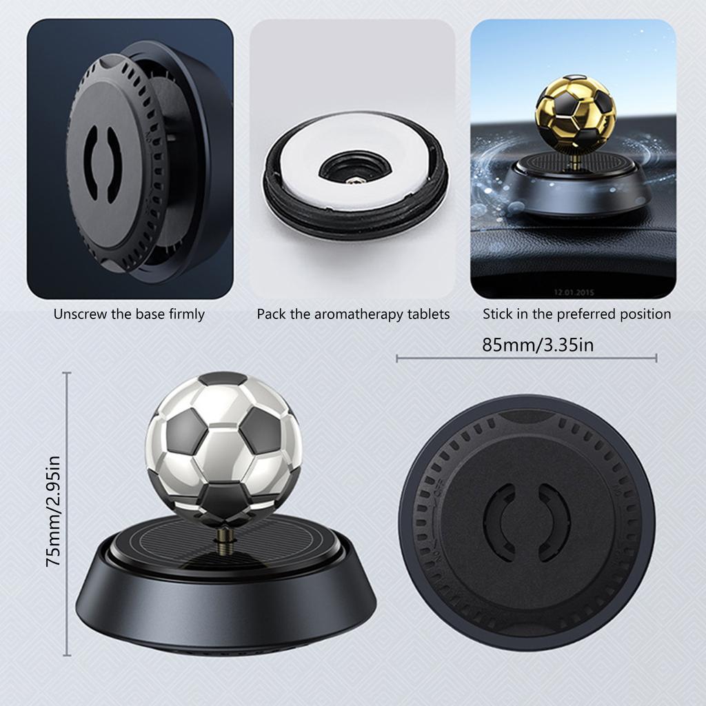 Solar Powered Car Aromatherapy Football Air Freshener Decoration Essential Oil Diffuser Car Ornament Fragrance Dispenser