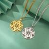 My Shape Flower of Life Star of David Pendant Necklace for Women Men Je Six-pointed Star Charm Chain Stainless Steel Jewelry