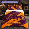 Set Biancheria da Letto in Microfibra con Fantasia Brisbane Broncos 3 Pezzi Decorazione Copripiumino per Camera da Letto Uso Domestico