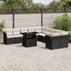 Vidaxl 11-Cz. Set da Giardino, Cuscini Rattan Nero Pe