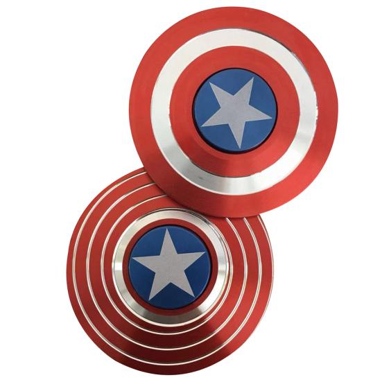 Rund Captain America Spideman Alloy Fingerspiss Gyro Hand Spinner Anti-stress leketøy