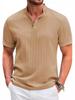 Men's Retro Striped Cotton Linen Henley Shirt – Casual Loose Fit, Stand-Up Collar, Half-Open Style