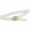 White Imitation Pearl Elastic Belt Metal Waist Chain New Beaded Belt  Party Accessories