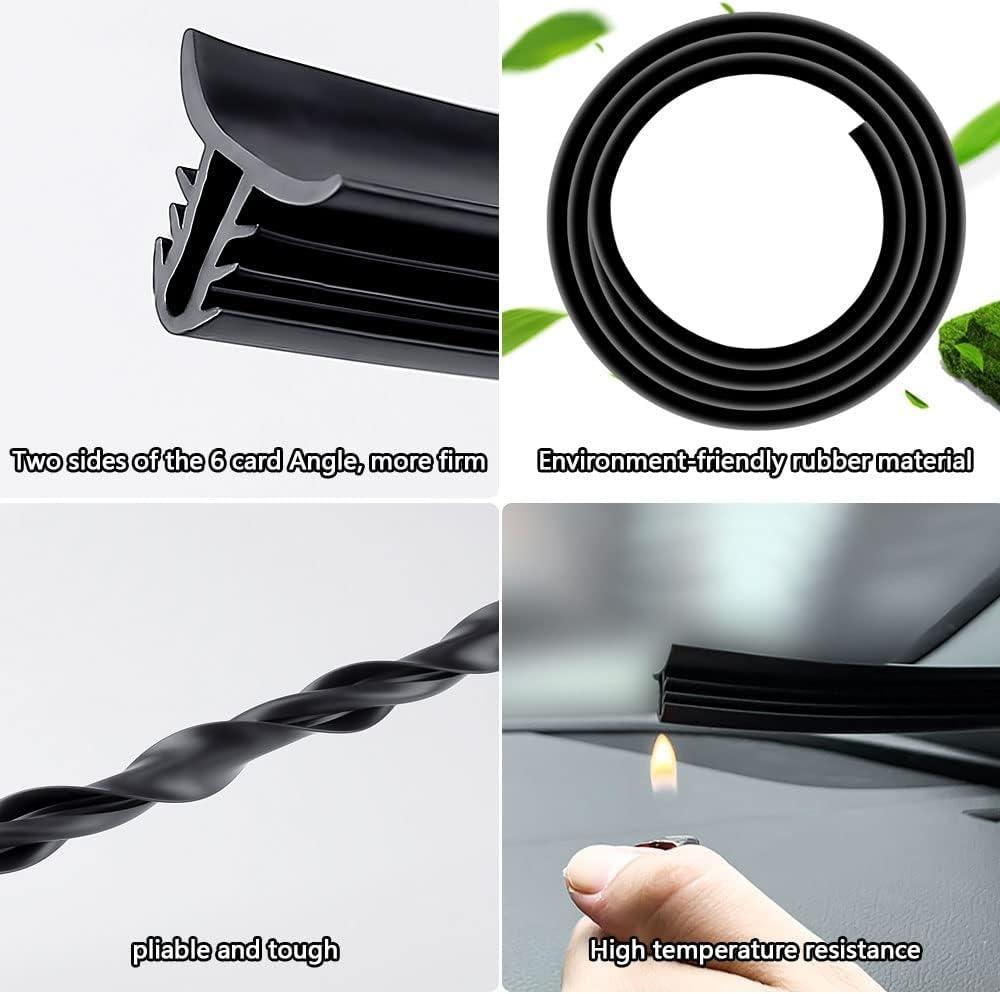 Universal Car Rubber Seal Protector Guard Strip, for Dashboard and Windshield for Cars,Trucks, Boats, RVs