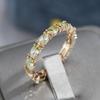 Wbmqda Anello Unico Verde Chiaro Naturale Zircone per Donne 585 Colore Oro Rosa Moda Cristallo Pietra Gioielli Accessori