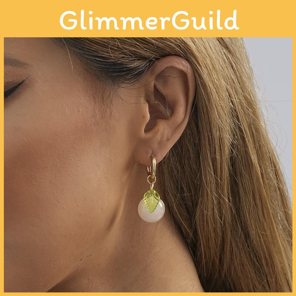 Chic Fruit Pink Peach Dangle Earrings For Womens Street Fashion Outfits