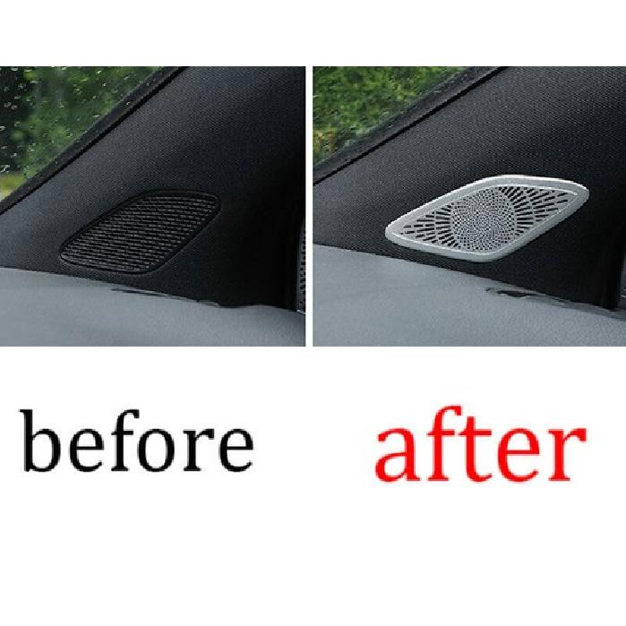 A Post Speaker Frame Cover Trim 2PCS For Benz GLA  - Silver Aluminum