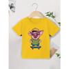 European sizes Casual Short-Sleeved T-Shirt for Summer Featuring a Pig Skateboarding, Suitable for Boys And Girls, with a Round Neck Design
