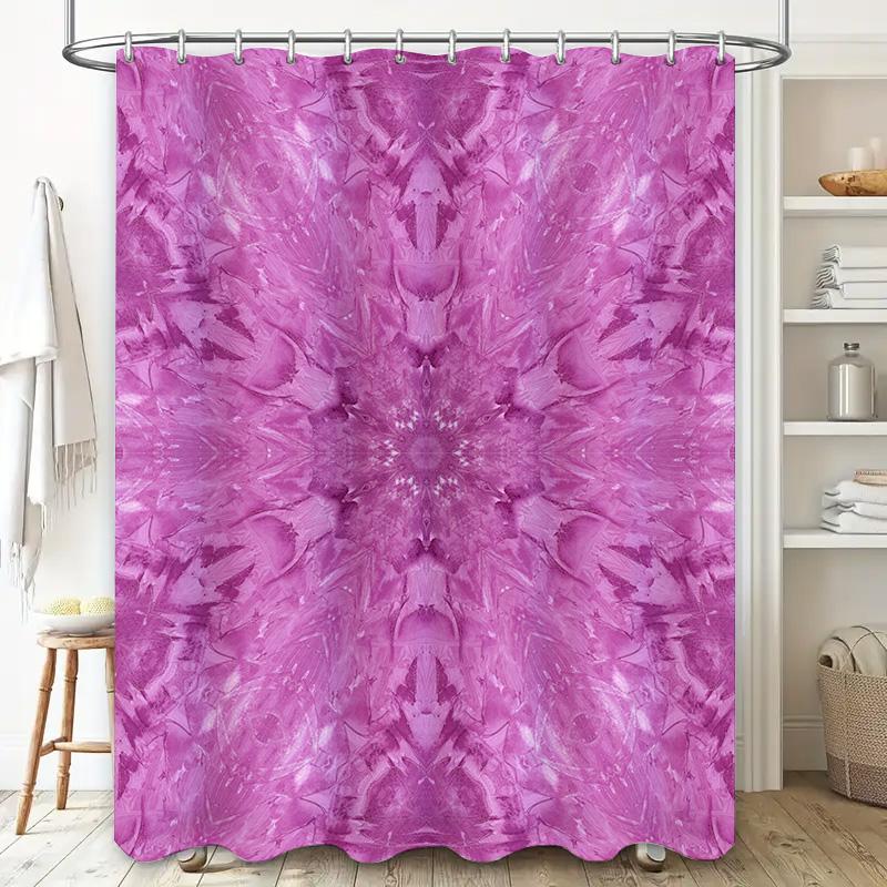 Purple Abstract Shower Curtain Waterproof Bathroom Decor Artistic Wall Hanging Home Decoration 178x205cm (69x83inch)