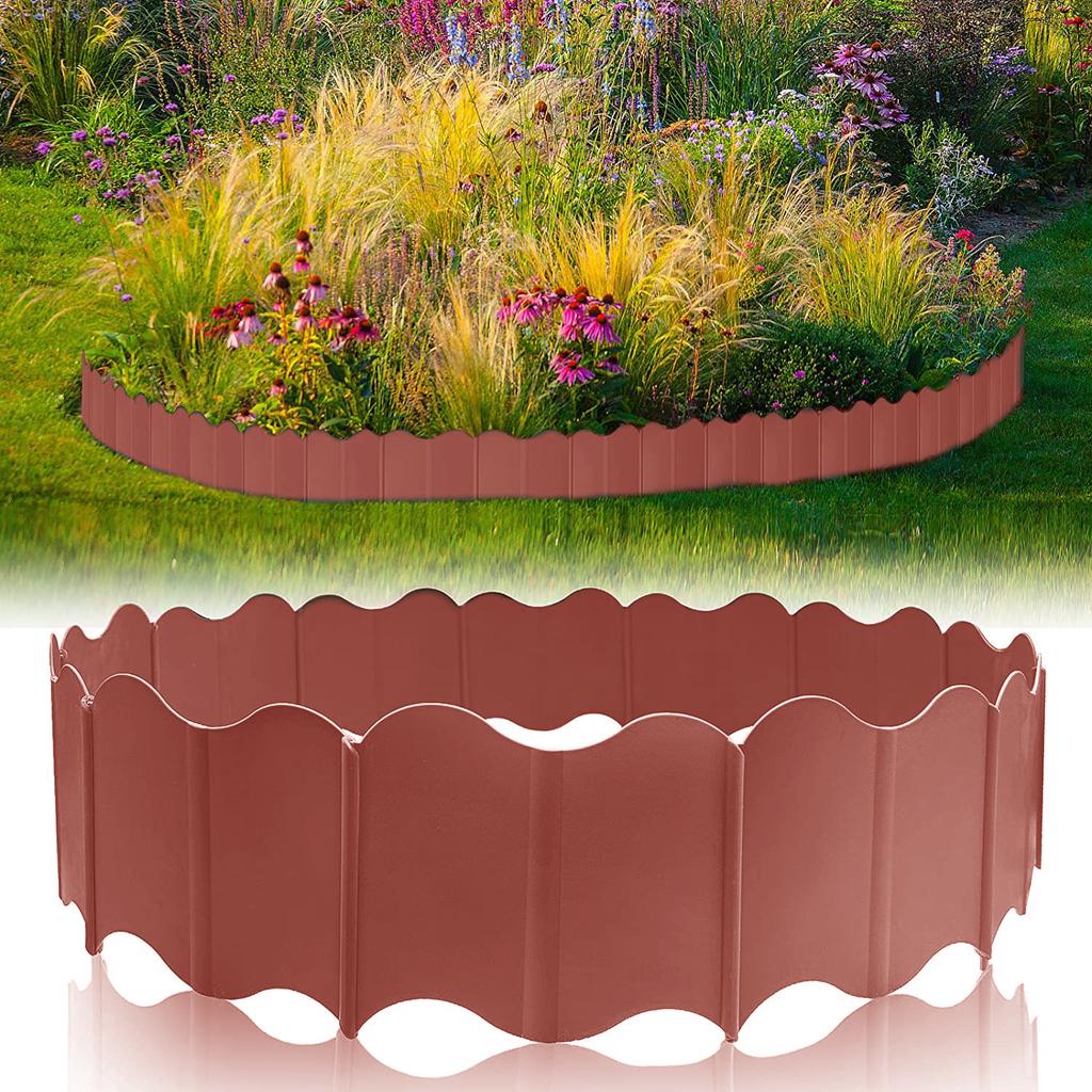 20 Stück Gartenrandbegrenzung, Landschaftsrandbegrenzungen für den Garten, Kunststoff-Gartenzaun-Begrenzung, Ineinandergreifende Landschafts-Begrenzungen