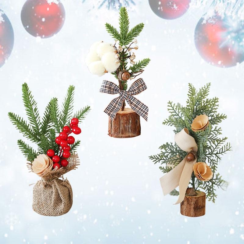 25cm Christmas Decoration Mini Christmas Tree Ornament For Desktop Window Display