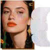6/12PC Xmas Glitter Tattoo Stickers Halloween Stamping Freckles Makeup Patches Music Festival Face Makeup Temporary Stickers