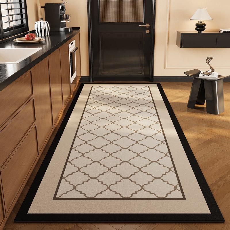 Carpet for Kitchen Floor Mat Pvc Leather Waterproof Non-slip Long Rug Oil-proof Foot Mats Modern High-end Home Decoration Rugs
