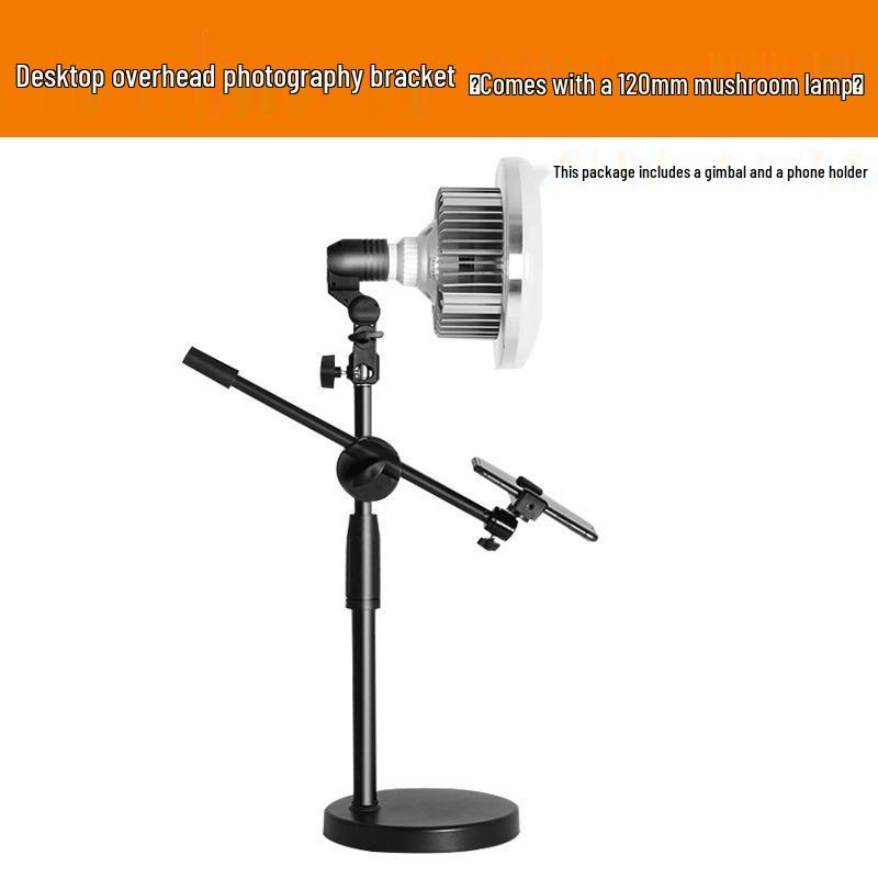 Multifunkční stojan s horním výplňovým světlem pro fotografování jídla a natáčení videa