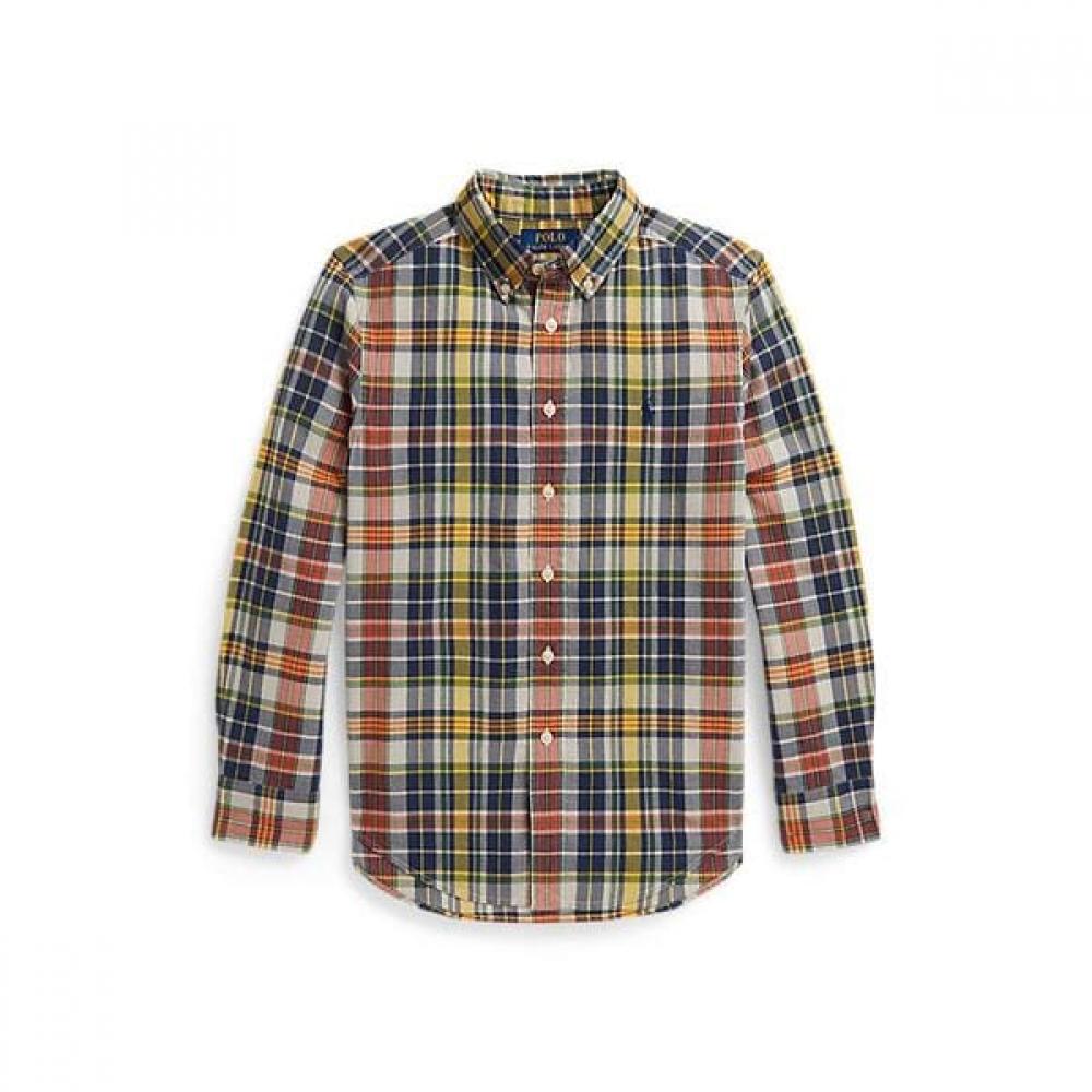 Polo Ralph Lauren Boys Plaid Cotton Madras Shirt 8 18 Years L