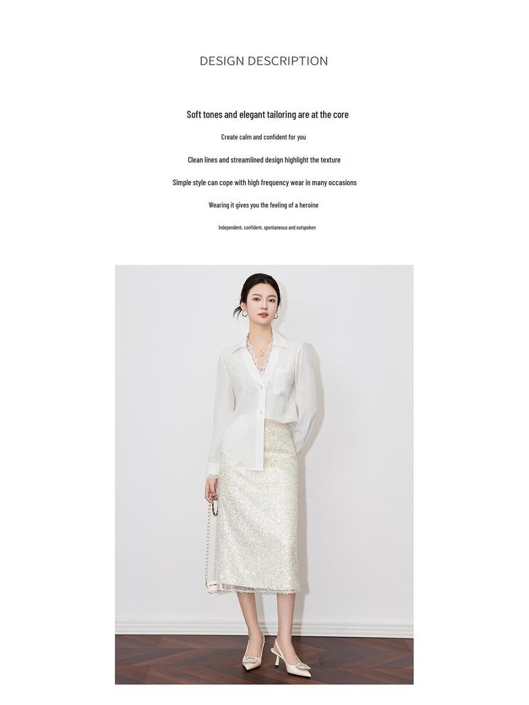 Elegant Lace Peter Pan Collar Long Sleeve Cotton Shirt - Women's Fashion 
