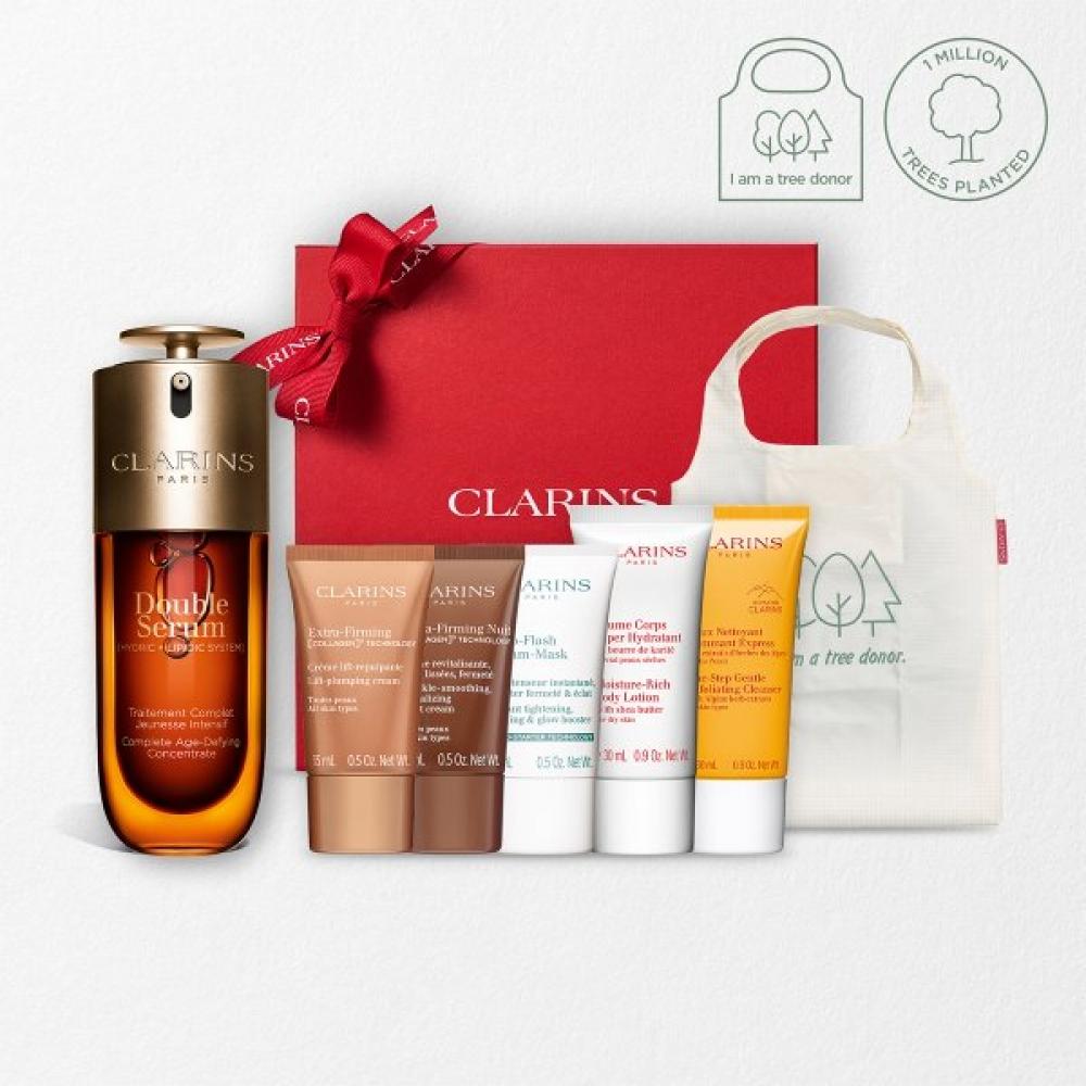 Clarins Double Serum G9 Set  + 5 Deluxe Samples + Pouch  75ml Double Serum 75ml Event/Excluding gift-wrapping