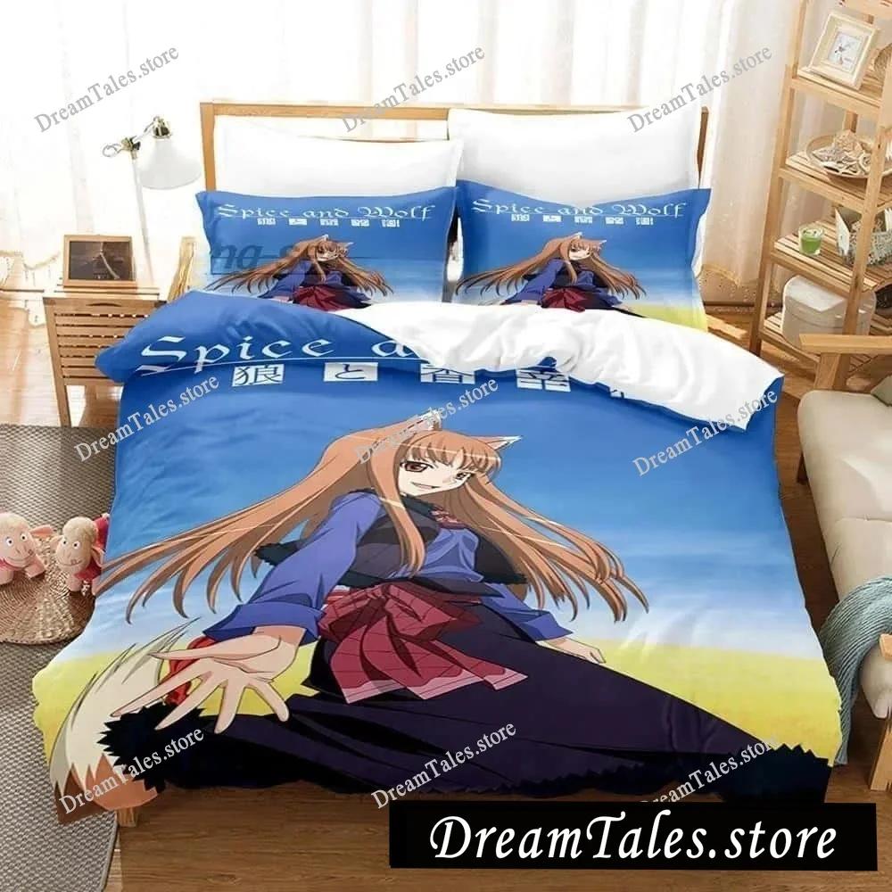 3D Anime Spice and Wolf Bedding Set Single Twin Full Queen King Size Bed Set Adult Kid Bedroom Duvet Cover Sets Home Textiles