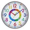 12" Colorful Cartoon Wall Clock - Creative Silver Frame for Living Room, Study, or Kids' Room