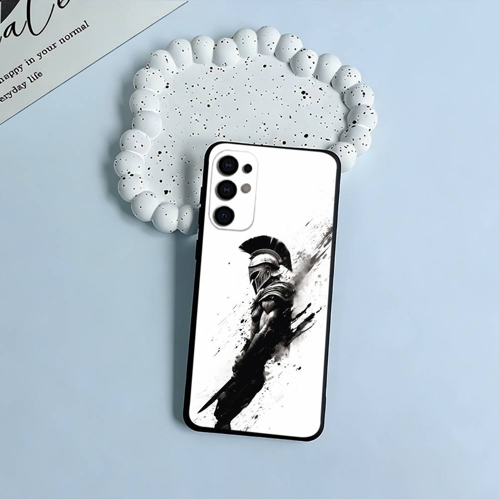 Cool S-Spartan Phone Case For Samsung S25,S24,S21,S22,S23,S30,Ultra,S20,Plus,Fe,Lite,Black Soft Silicone