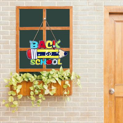 1pc Opening Season  Colorful Back To School Wood Sign Cute School Wooden Hanging Decoration, Pencil Design, Decorative Classroom
