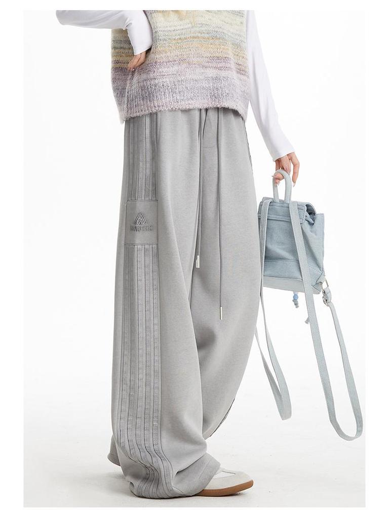 American Retro Stripe Sweatpants Women 2025 - Spring/Autumn Casual Wide Leg