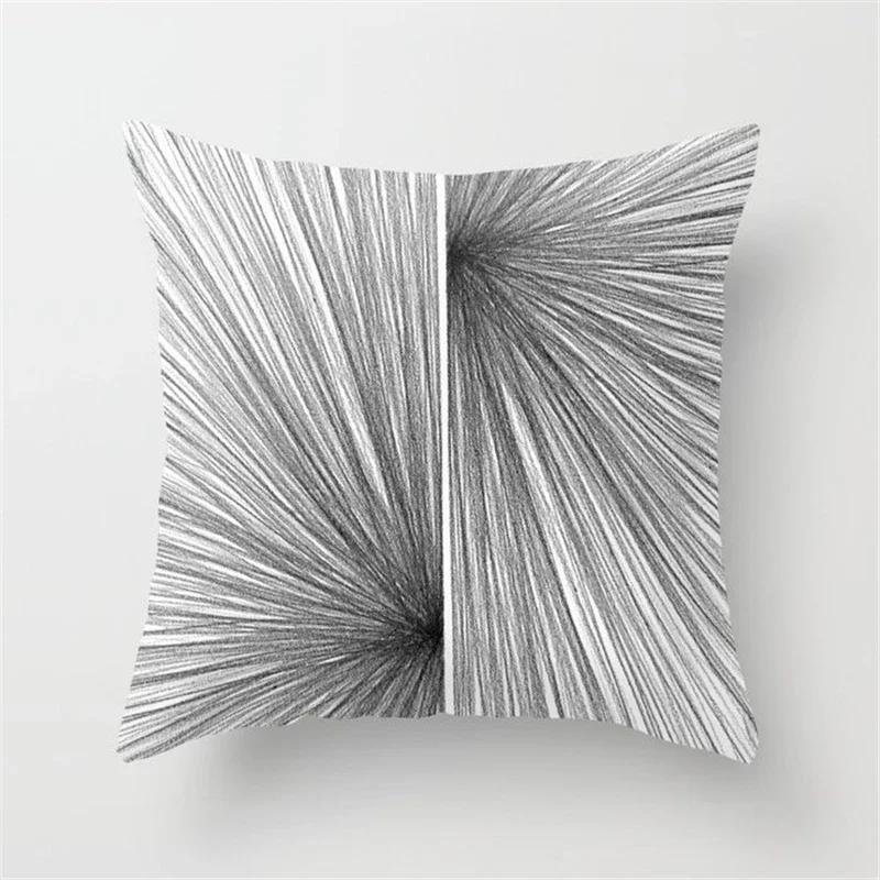 New Nordic Grey Geometric Pillow Covers Polyester Throw Pillows Cover Modern Fashion Livingroom Sofa Bed Cushion Cover 45X45cm