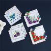 3Pcs 28x28cm 100% Cotton Flower Printed Children Hand Face Wipes Handkerchiefs Kindergarten Square Scarves