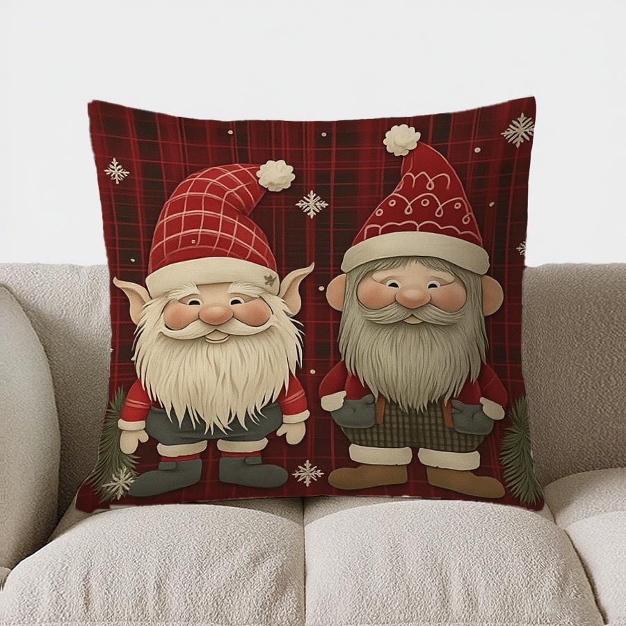 Home Decor Christmas Tree With Snowflakes And Bows Pillow Pattern Cushion Cover Suitable For Sofa Bedroom Car Pillow Cover