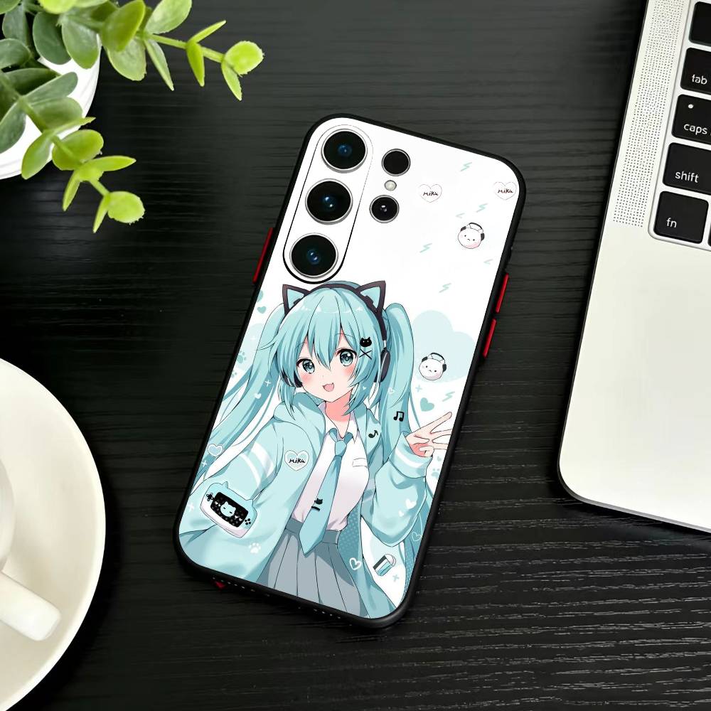 Retro Magazine Poster Hatsune Girl Y2k Phone Case For Samsung S26,S25,S24,S23,S22,S21,S20,Plus,Fe,Lite,Others Black Cover