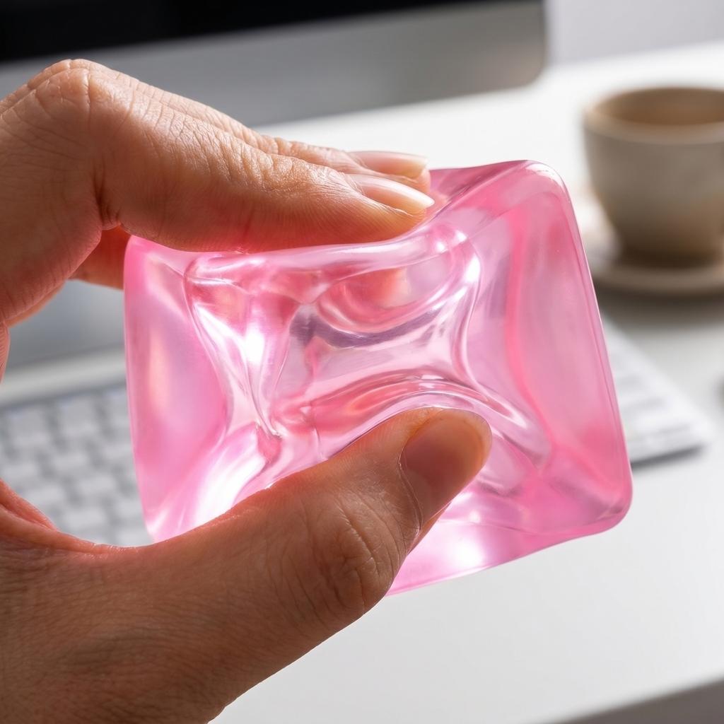 Sensory Stress Relief Toy Soft Squeeze Cube with Floating Particles Clear Transparent Design for Hand Exercise and Focus Enhancement