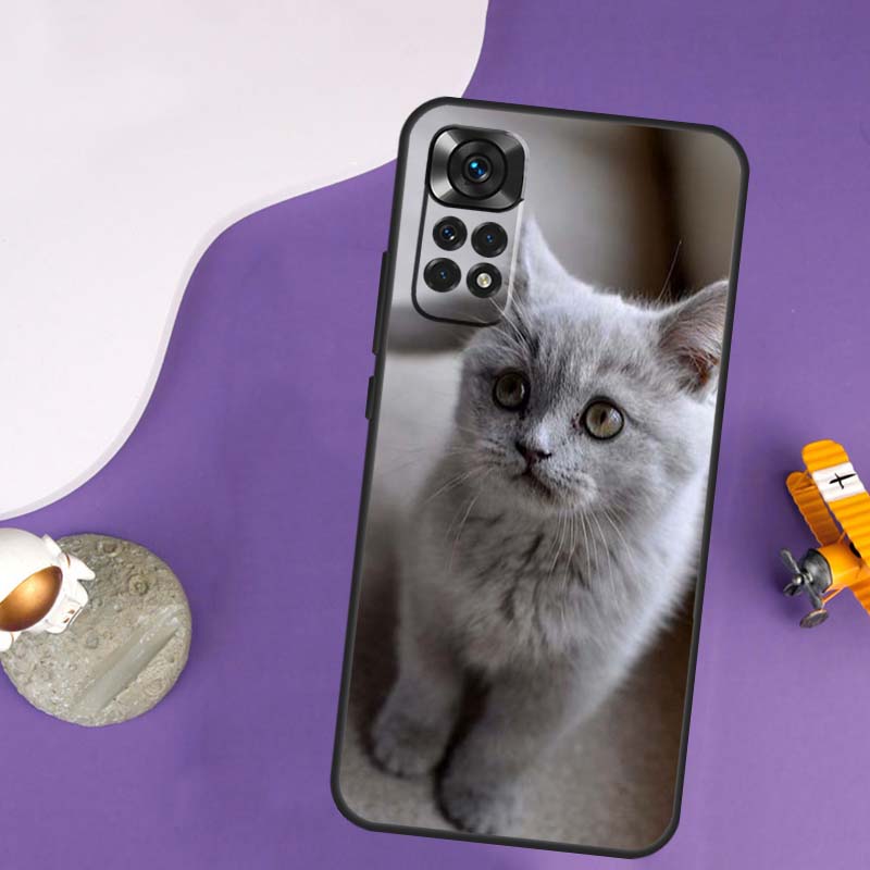 Beautiful Grey British Shorthair Cat Case For Xiaomi Redmi Note 13 Pro 14 12 9 10 11 Pro 10S 11S 12S Redmi 10C 13C 14C 12C Cover