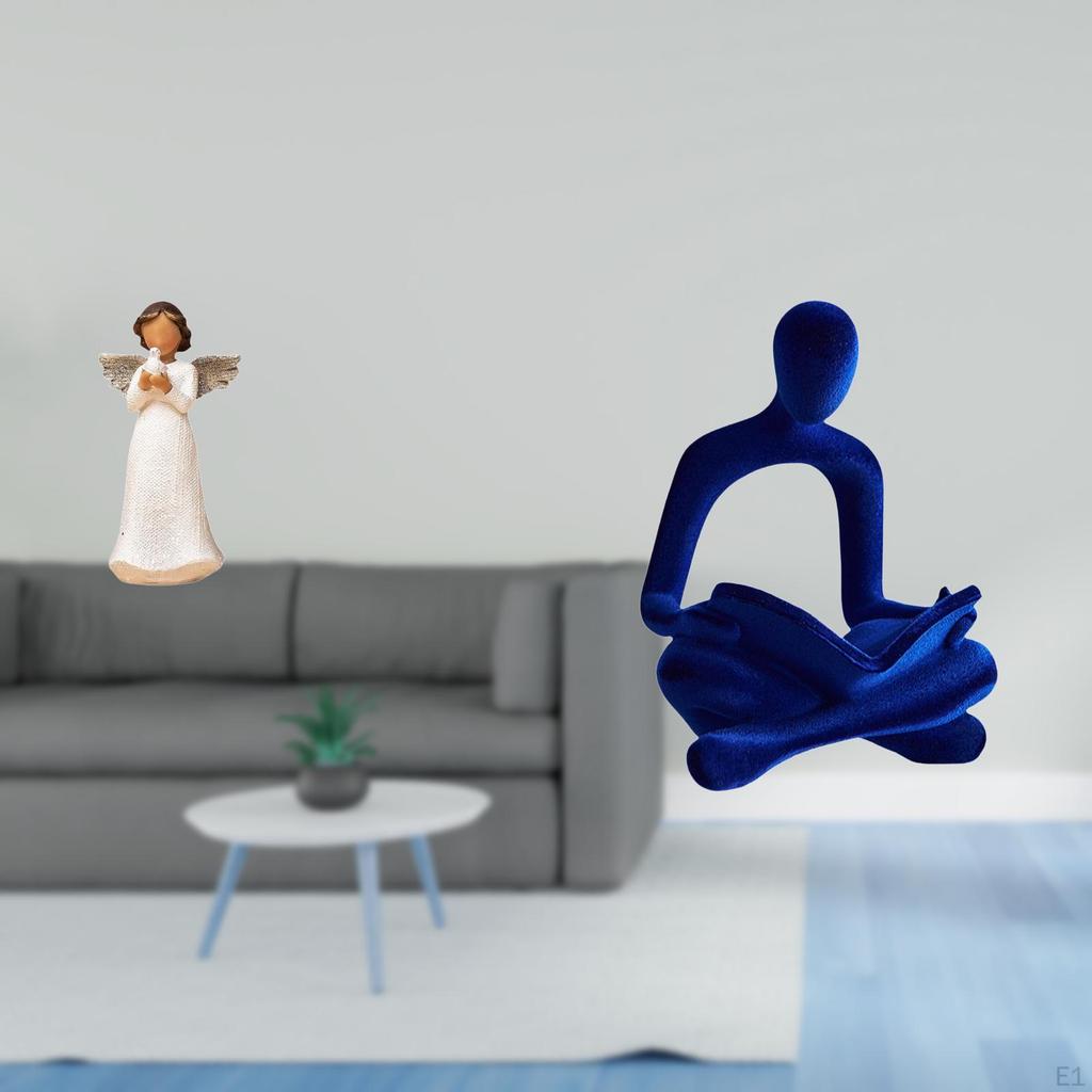 Cherub Thinker Resin Figurine Abstract Art Sculpture for Living Room Office Desk Wedding Bar
