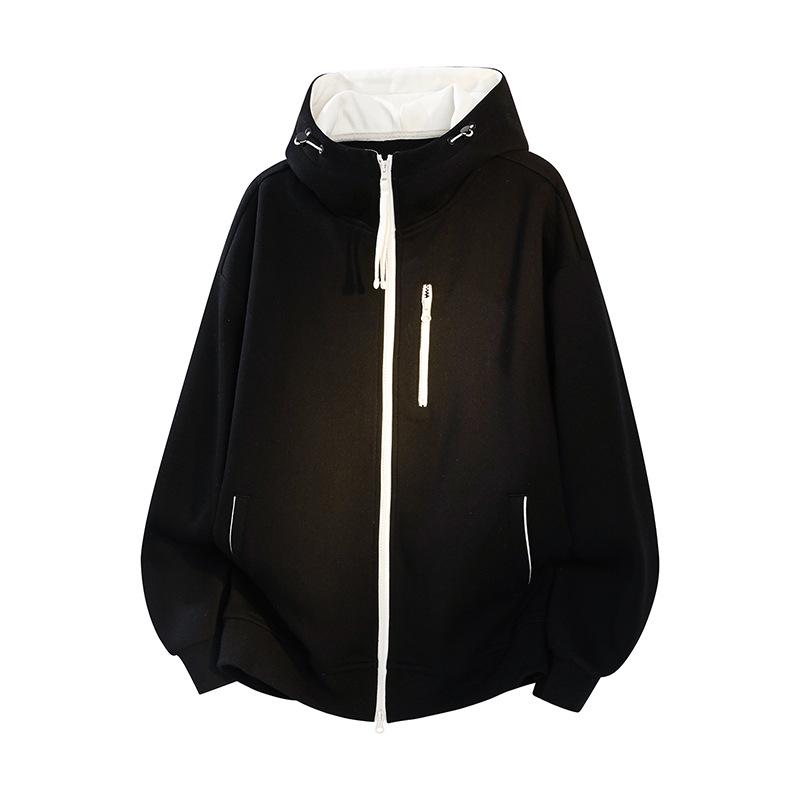 Unisex Autumn Colorblock Hoodie Cardigan - Trendy Sporty Jacket